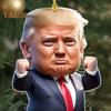7 Stück Trump-Weihnachtsornament, 2D-flaches Acryl, Cartoon-Trump-Hängeornament, Weihnachtsbaum-Dekoration, Rucksack-Behang, Geschenk für Trump-Fans