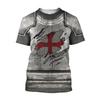 3D Printed Medieval Armor T-Shirt For Men Cosplay Vintage Graphic T Shirts Casual Loose Short Sleeve Tops Street Round Neck Tees