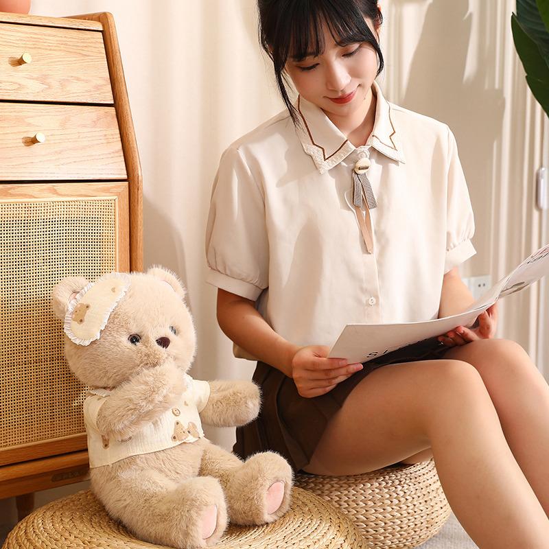 Infant Bear Stuffed Plush Playthings Cute Bear Soft Animal Plushies Dolls Happy Children 1st 2nd 3rd Birthday Party Gifts Babyshower