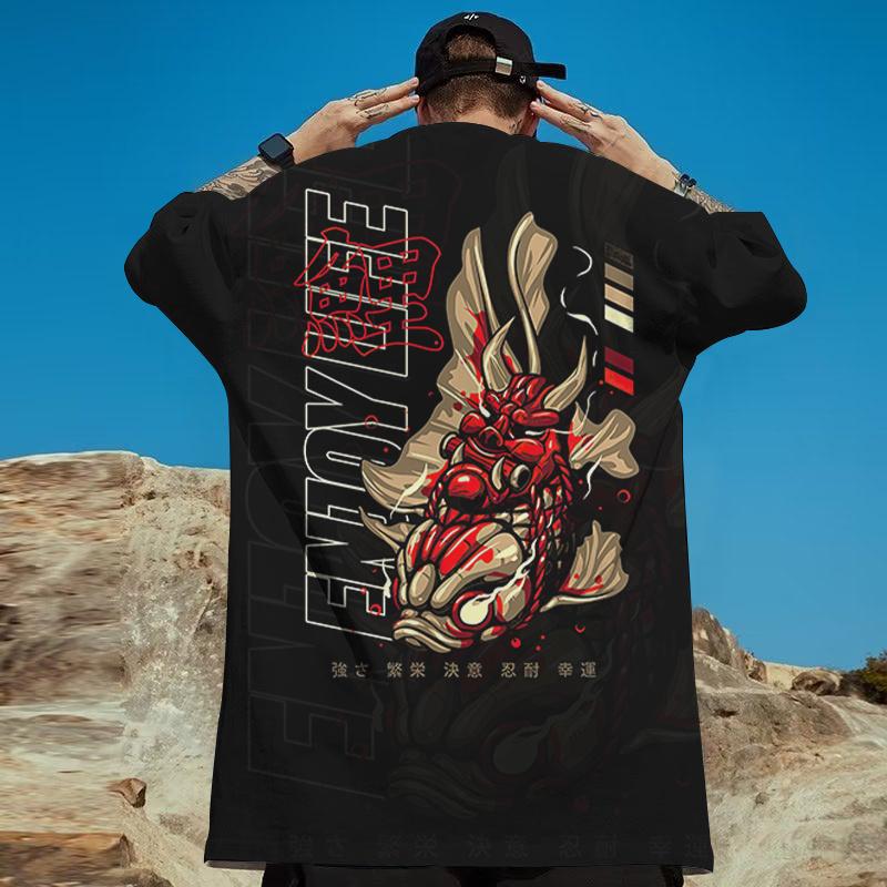 

Футболки для мужчин 3D японский Призрак Воин принт Мужская футболка хип-хоп футболки свободного покроя мужская одежда винтажные уличные топы XS