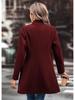Europäischer und amerikanischer Damen Wollmantel mit Revers in Unifarben - Herbst-/Wintermode