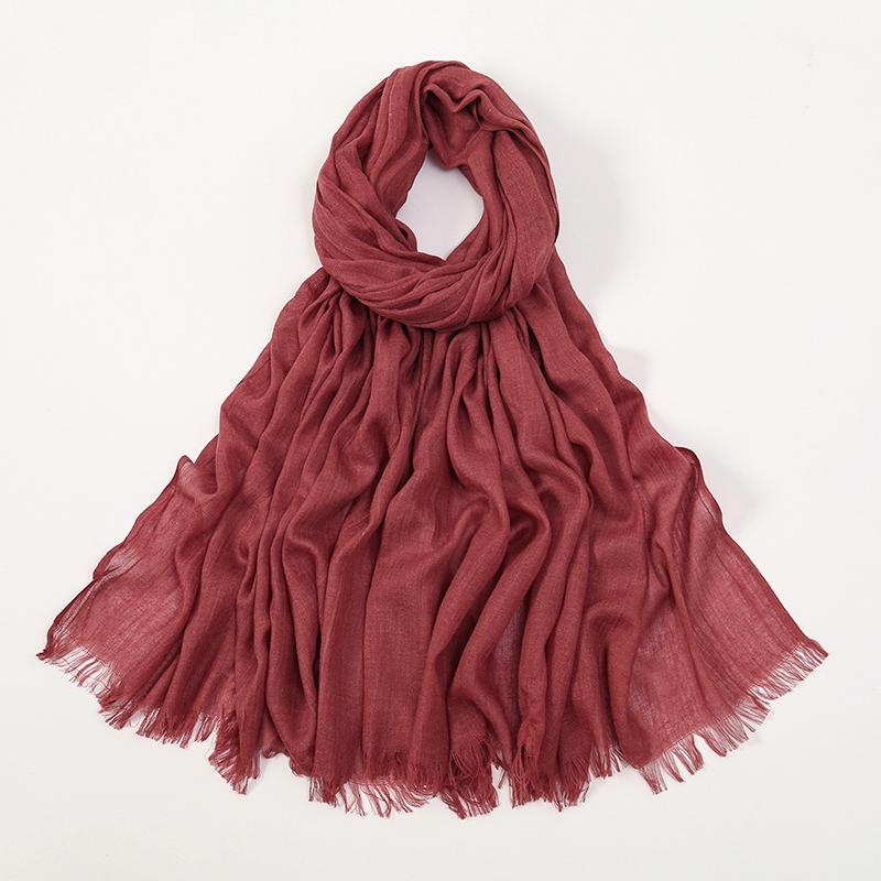 Large Size Cotton Feeling Scarf Women Plain Foulard Femme Luxury Hijab Long Bandana Evening Party Dress Shawls and Wraps