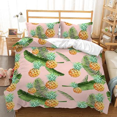 Bed Three-Piece Fruit Series Pineapple Banana 3D Digital Printing Quilt Kit