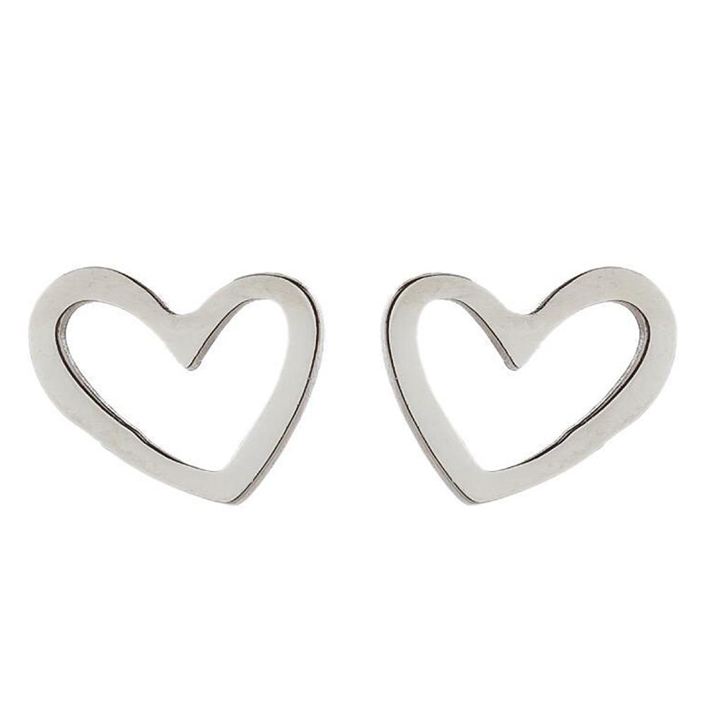 Stainless Steel Earrings Simple Fashion Black Plated Design Heart Hollow Earrings For Women Zircon Party Gifts Recommendation