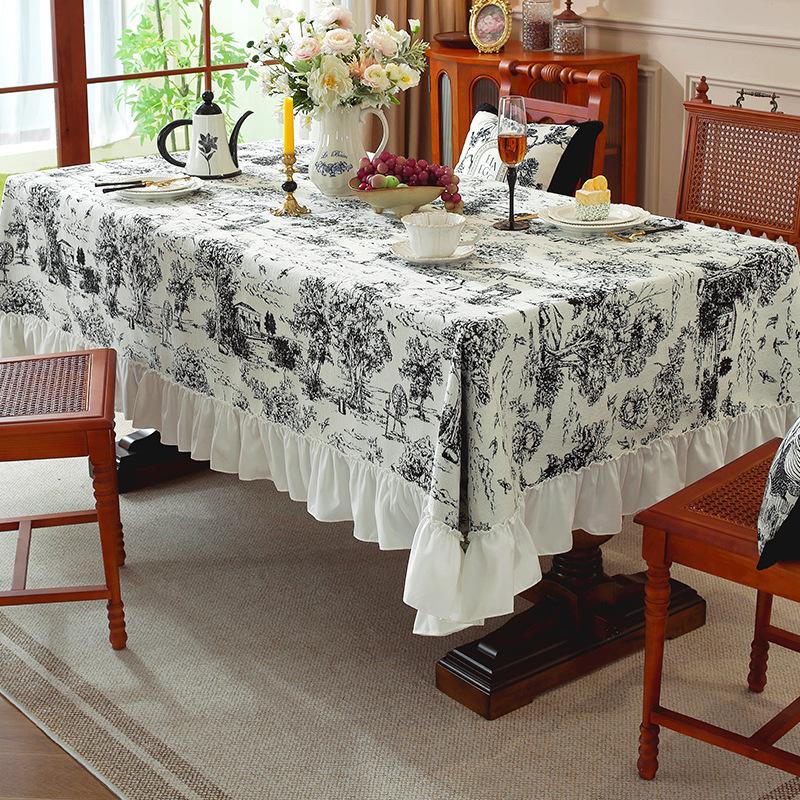 French Retro Tablecloth Anti-fouling, Dirt-resistant and Dustproof Rectangular Light Luxury High-end Dining Table Cloth