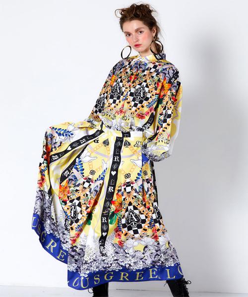Greedius Print Pleated Skirt