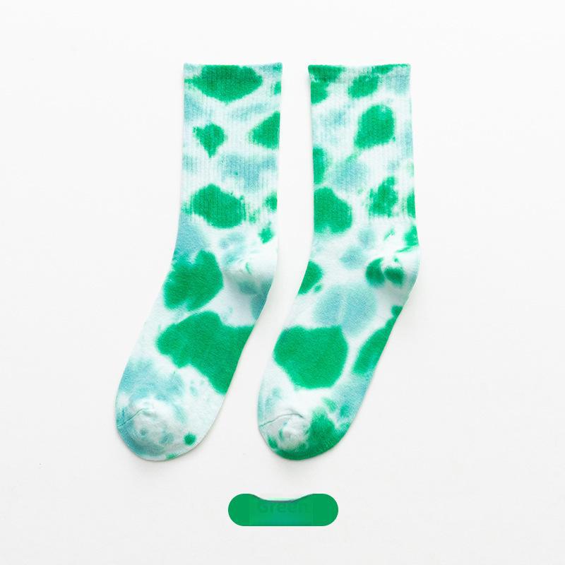 Gradient Tie-Dye Mid-Tube Cotton Socks - Women's Street Fashion & Sport Trend
