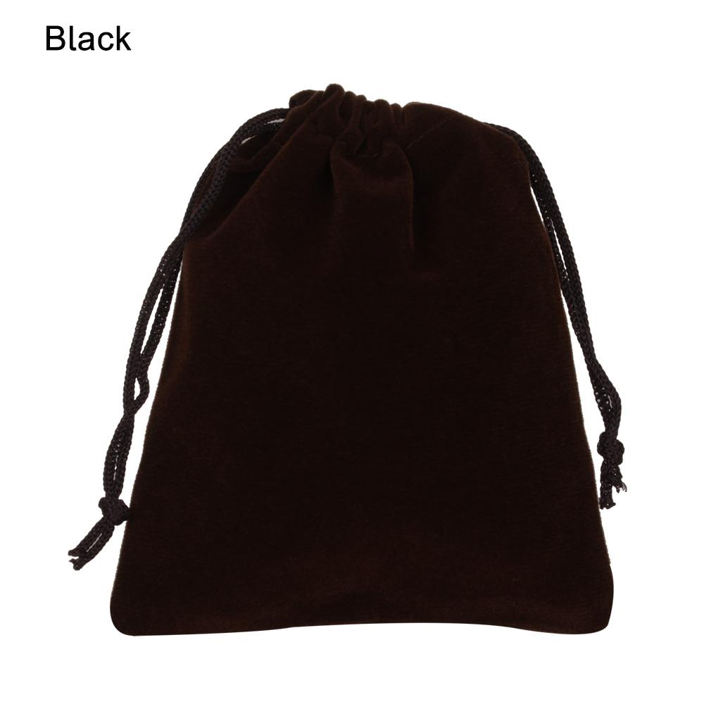

1PC New 12Colors Small Velvet Drawstring Pouch Bag Durble Christmas/Wedding Gift Bags Beauty Dice Storage Portable10x12cm чорний