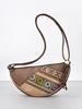 New Moon Bag Pu Embroidered Small Crossbody With Zipper Pocket For Daily Use