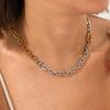 18k Gold and Silver Round Necklace: Minimalist High-End Jewelry for Women