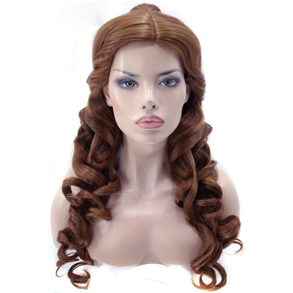 monoii La Belle Wig Cosplay Halloween Beauty and the Beast Princess Wig Long Curly Hair Costume d335