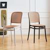 Stylish Rattan-Look Casual Dining Chair – Comfortable Patio or Plastic Chair with Woven Backrest