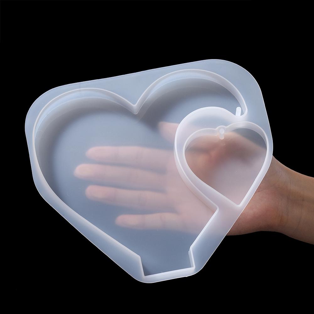 Love Heart Photo Frame Pendulum Pedestal Base Silicone Mold Crystal Epoxy Resin Mold for DIY Jewelry Craft Making Home Decoratio
