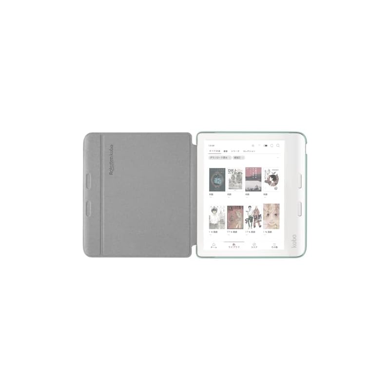 Kobo Libra Colour (Black) with Basic Sleep Cover (Garden Green) Set / Color Compatible / Writing Function / Tablet / E Ink / 7-inch / E-reader / 32 GB