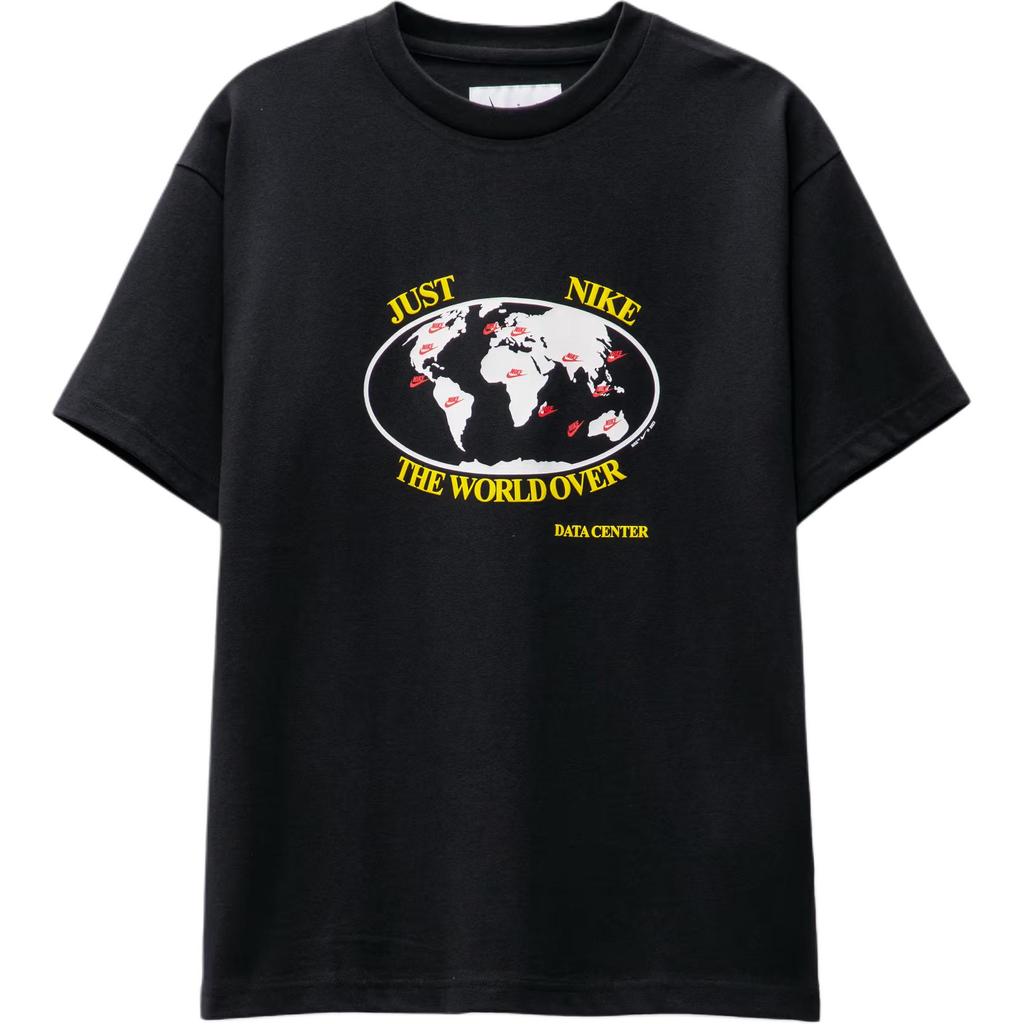 Nike Logo Letter Print Vintage Round Neck Drop Shoulder Short Sleeve T-Shirt Unisex T-Shirts Black FB2750-010