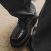 Fashion Thick Sole Men's Leather Shoes Non Slip and Waterproof Square Toe Platform Male Casual Shoe High Quality Fashion Social New In