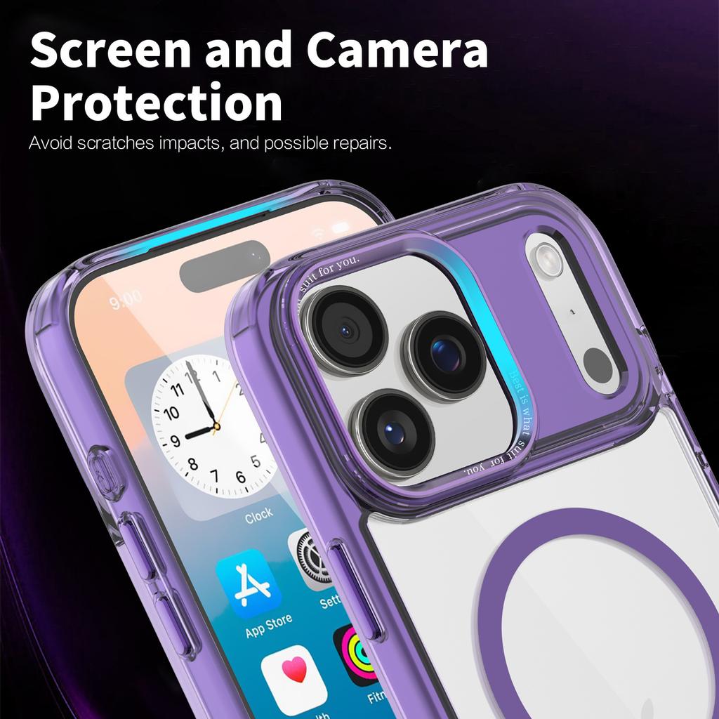 Ice Color Magnetic Suction Applicable IPhone17promax Phone Case Magnetic Suction Transparent Apple 16 Anti Fall Full Cover Protection Case