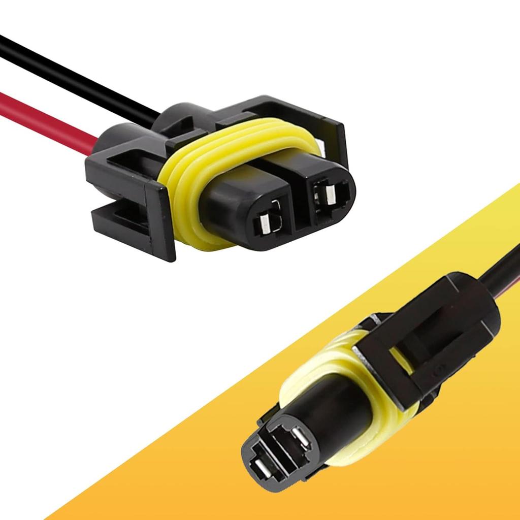 Wire Pigtail Female S H11 Two Harness for Fog Light Bulb Repair Socket Plug Lamp Fit Connector Plug H11 PGJ19-2