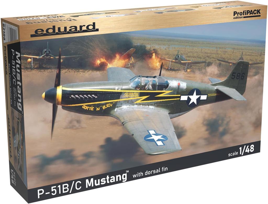 Eduard 1/48 Profipack American P-51B/C Dorsal Fin Plastic Model Kit EDU82108