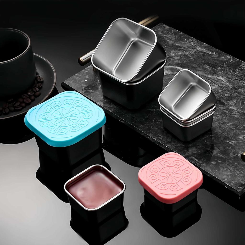 304 Stainless Steel Sauce & Salad Dressing Container with Silicone Lid - Leakproof Square Snack Lunch Box