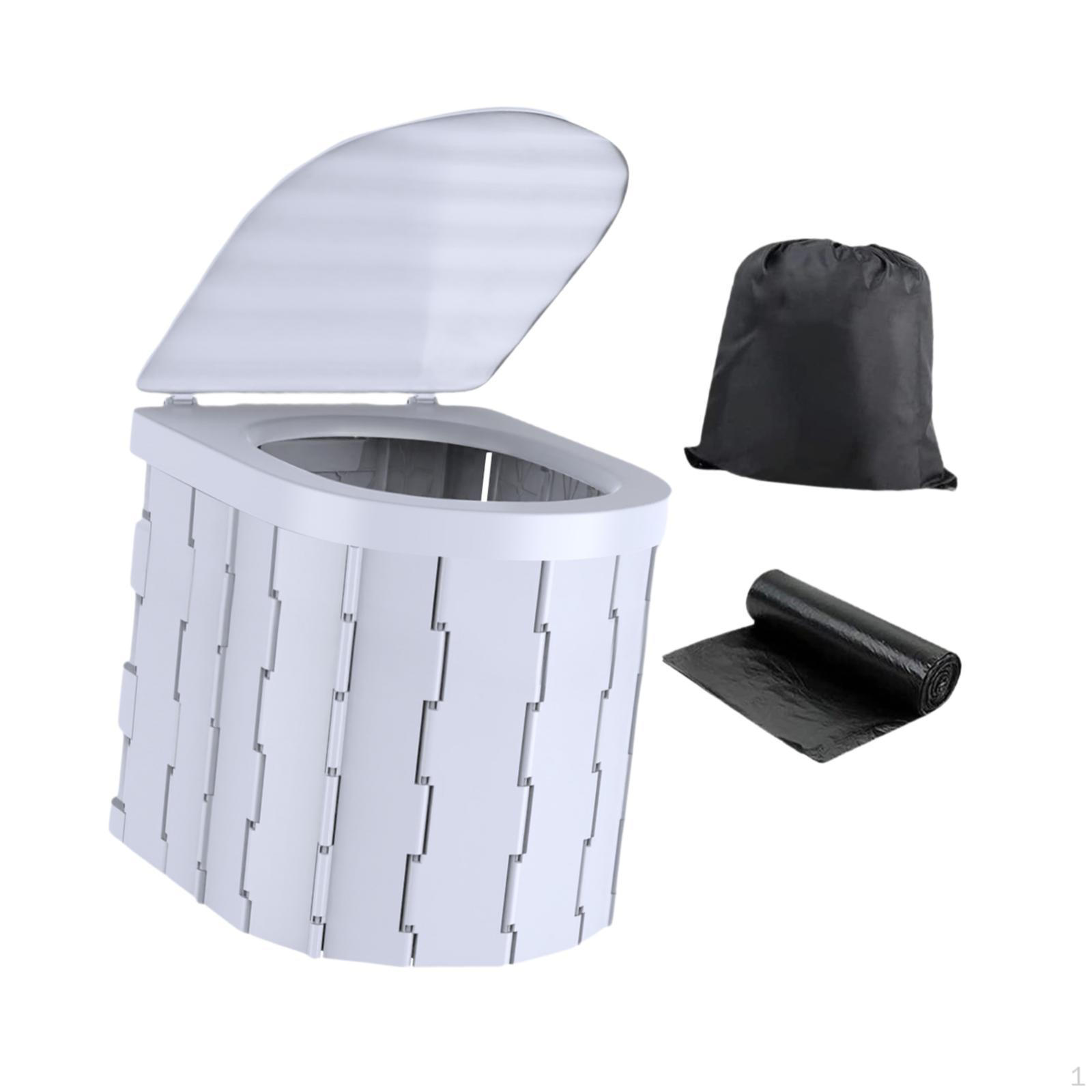 

Портативный туалет с крышкой, складной, для кемпинга, для длительных поездок на пляж, черный серый