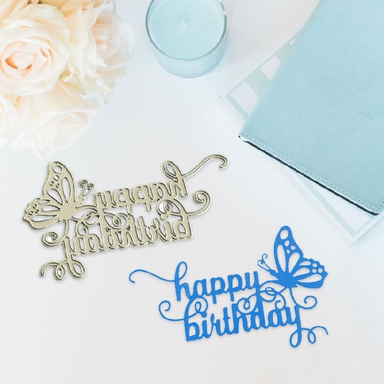 Happy Birthday Cutting Dies Scrapbooking Stencils Carbon Steel Die Cut Templates for Card Making Photo Album Decoration