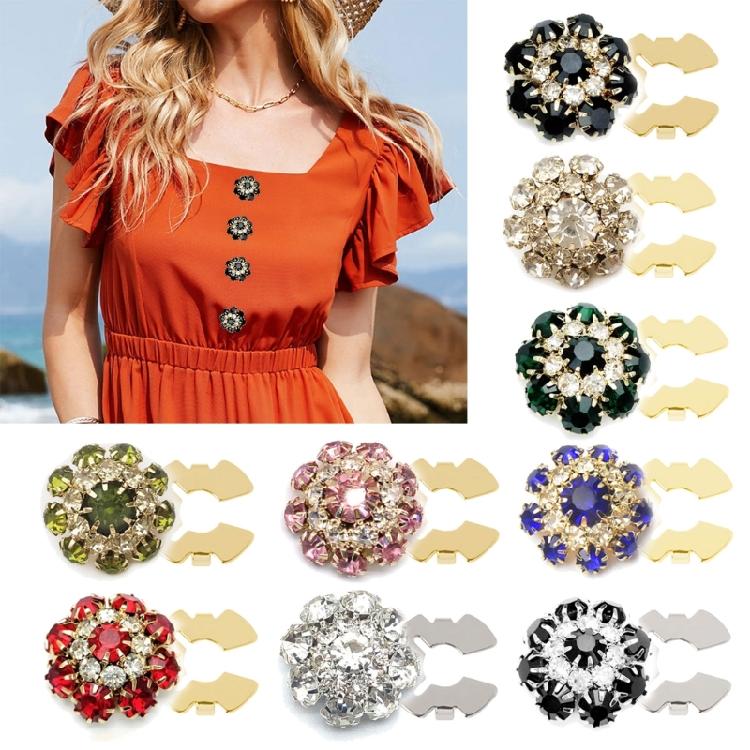 Rhinestones Button Cover Flower Button Cover Embellishment Button Decorative Button for Jewelry