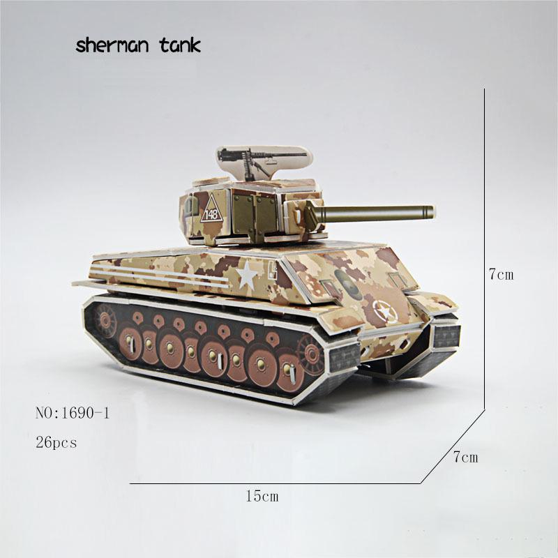 

Kids Diy Military Aircraft Tank Paper Puzzle 3D Jigsaw Assembled Handmade Educational Toys