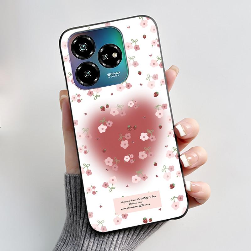 Case For ZTE Blade V60 Design 4G/Blade V60 Vita/Nubia V60 Design/Axon 60 Lite Soft Silicone Black Cover Cute Flower Cartoon Case