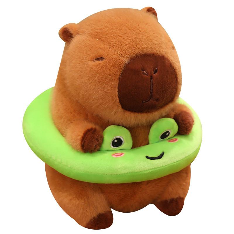 Capybara Cute Plush Toy With Detachable Swim Ring Soft Stuffed Animal Doll