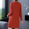 Mid-length Sweater Dress Solid Color Loose Knitted Sweater for Women Casual Long-sleeved Pullover Autumn and Winter