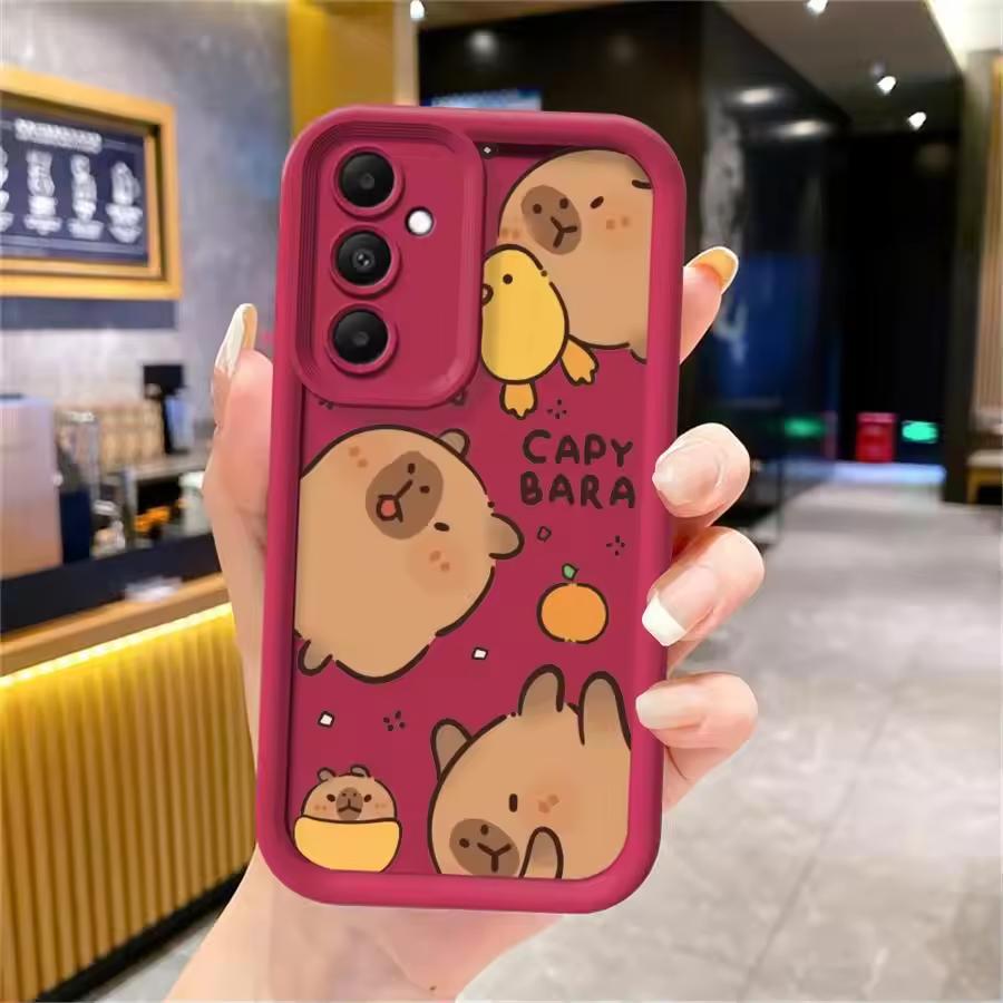 Cartoon Cute Capybara For Samsung Galaxy Case S24 S23 S22 S21 Ultra Plus Fe A55 A54 A53 A52 A35 A25 A15 A14 5G Phone Y2k Cover