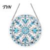 Durable Acrylic Holiday Signage Christmas 2D Hanging Ornaments, Stained Glass Style Snowman Santa Snowflake Lightweight Wall Ornaments Window