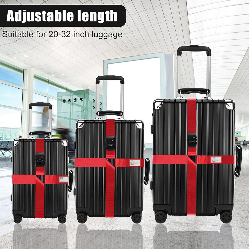 1Pc Anti-theft Luggage Buckle Cross Strap Password Adjustable Bundling Packing Baggage Belt Suitcase Trunk Belts Bag Accessories