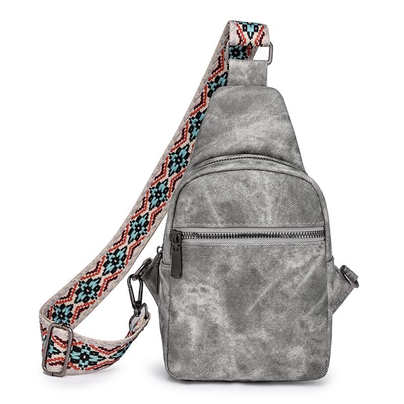 

Нагрудная сумка с широким плечевым ремнем Сумка на одно плечо Сумка через плечо Женская сумка серый