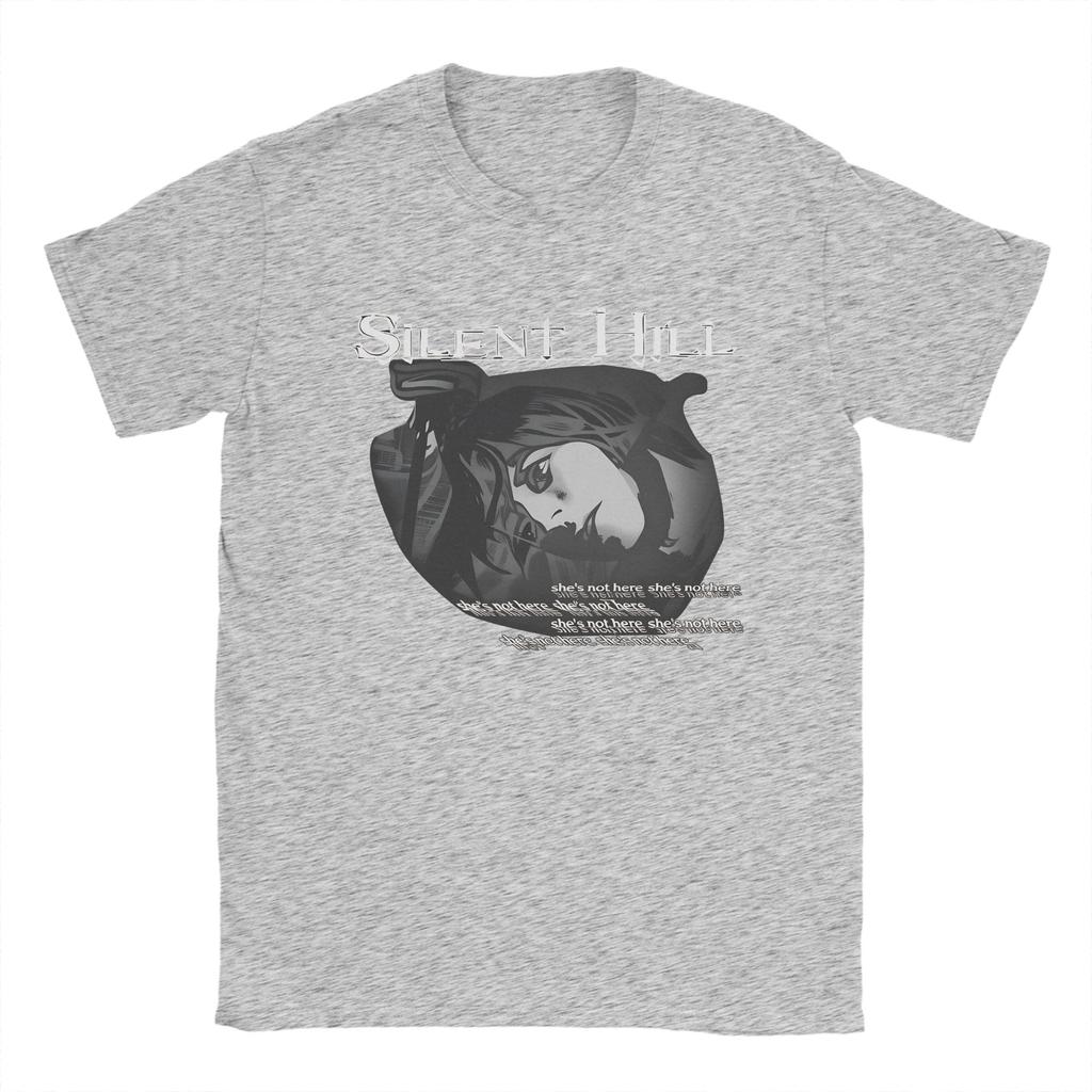 Vintage TShirt Silent Hill Pure Cotton T Shirts Novelty Tee Shirt for Unisex Summer Aesthetic Custom DIY Short Sleeve Tops