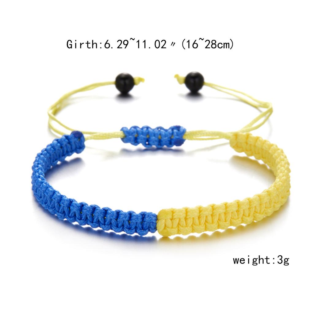 Charm Yellow Blue Ukraine Bracelets For Women Men Handmade Woven String Ukrainian Flag Color Bracelet Couple Friendship Jewelry