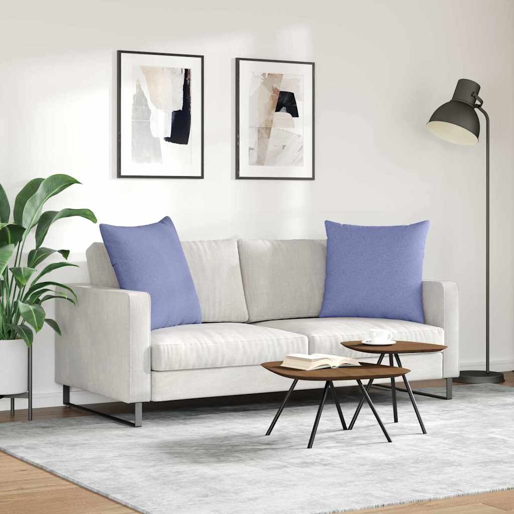 Sofa Cushions 2 Pcs Denim Blue 60 X 60 Cm Fabric