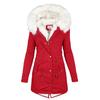 Classic Soft Zipper Buttons Closure Slim Fit Women Hooded Cotton Padded Mid-Length Overcoat Winter Jacket Cold Resistant
