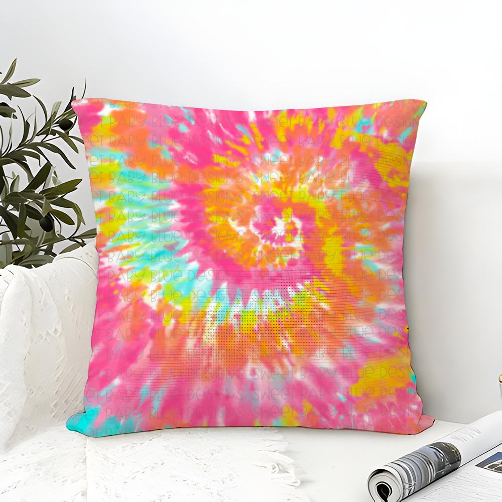 Trendy Color Block Tiedye Pillow Case linen pillow case sofa home decor cushion cover cushion cove