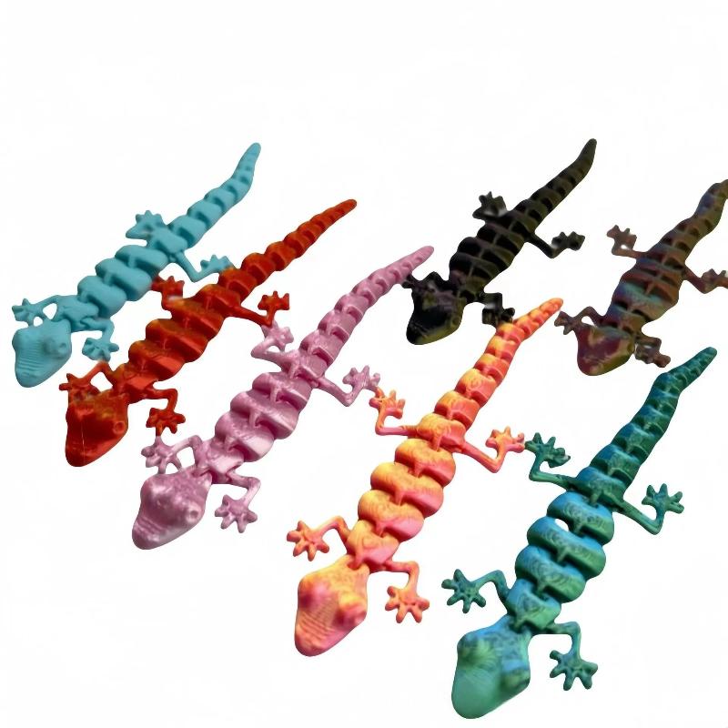 10/20Pcs Creative Joints Movable Home Scene Decoration 3D Printed Mini Lizard Figurines Animal Toys Christmas Gift For Kid