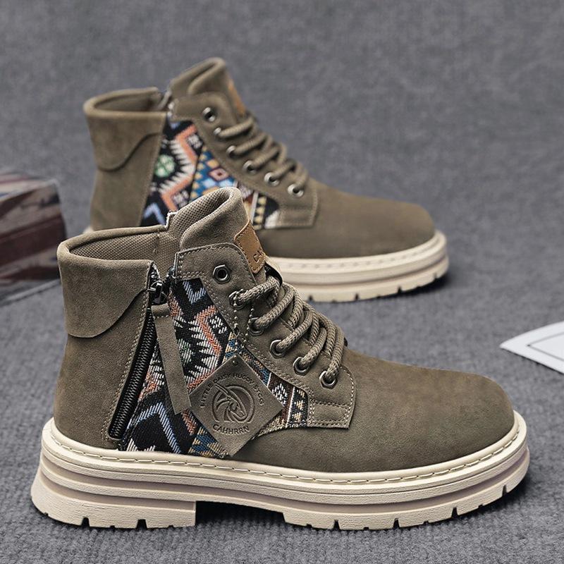 

Высокие желтые ботинки мужские маленькие желтые ботинки осень-зима 2024 новые большеголовые ботинки Мартин мужские рабочие локомотивные мужские туфли 39