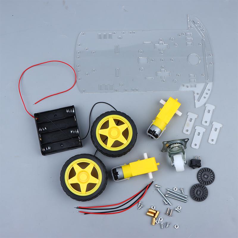 2WD Smart Robot Car Kit DIY Chassis Line Following Toy for Kids with Educational Electronic Components Low Cost Starter Set