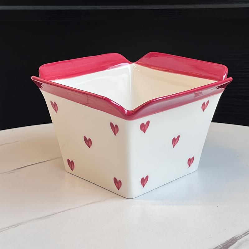 25.36oz Striped Cartoon Ceramic Snack Bucket, French Fry Popcorn Storage Bowl for Movie Night Home Decor