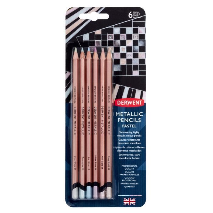 Crayons de couleur - Derwent - Metallic x6 - Pastels - Mixte - À partir de 3 ans