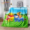Süßer Winnie Puuh Bär Cartoon Weiche Flanelldecke für Bett Schlafzimmer Sofa Picknick, Überwurfdecke für Draußen Freizeit Geschenk Kinder Decke