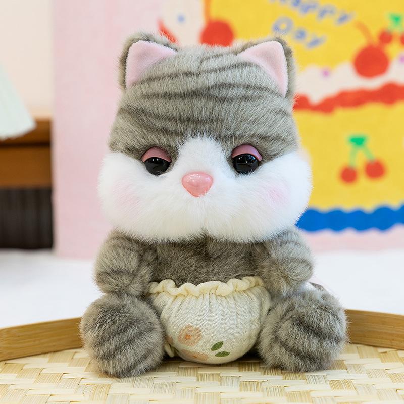 Cute Cat Plush Desk Ornament – Small Cloth Doll, Study Buddy, Birthday Gift