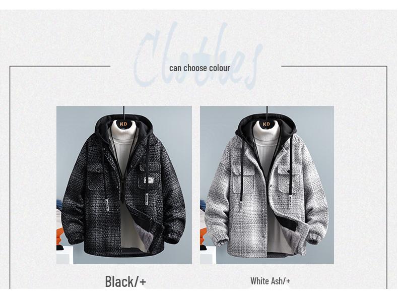 Trendiger zweiteiliger Mantel aus Kunstwolle mit Samtfutter für Herren