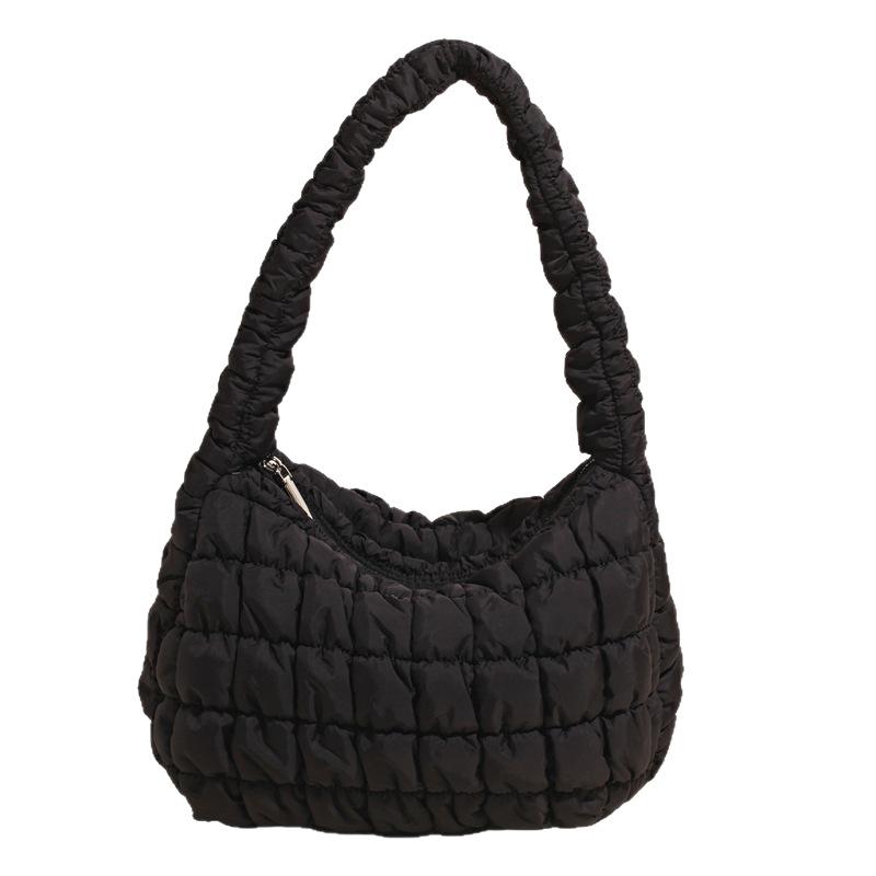 2025 new pleated rhombus casual portable underarm bag women's fashion versatile casual large-capacity shoulder messenger bag