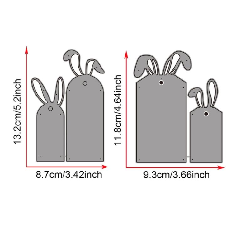 Easters Rabbits Label Cutting Dies for Scrapbooking Card Making Decorations Carbon Steel Die Cuts Embossing Stencils